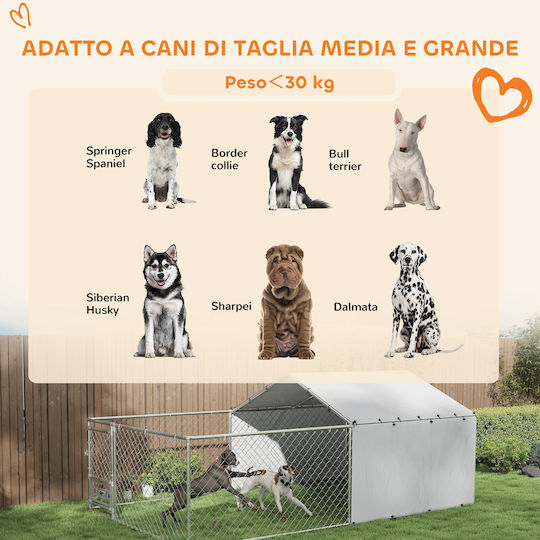 Pawhut Hundetore Park 400x230x150cm Silber
