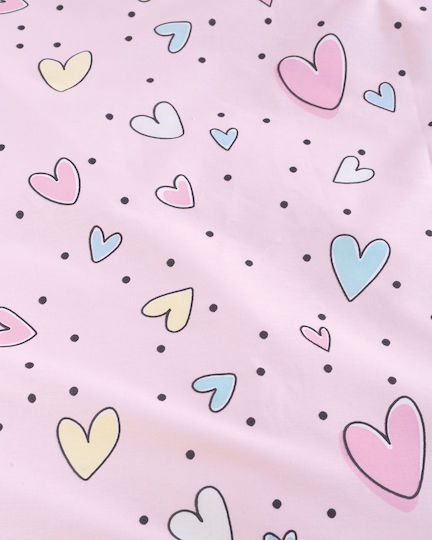 Rythmos Kids Duvet Set Single with Pillowcase Pop Hearts Pink 160x240cm