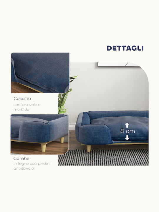 Pawhut Sofa Dog Bed Blue 96x66cm