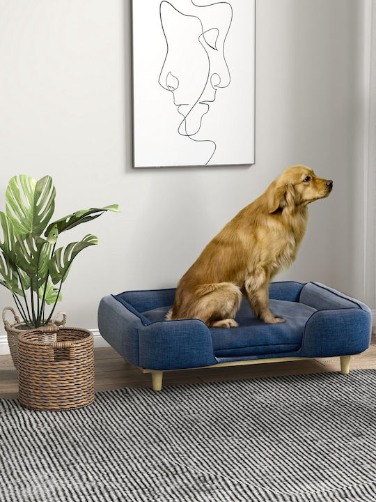 Pawhut Sofa Dog Bed Blue 96x66cm