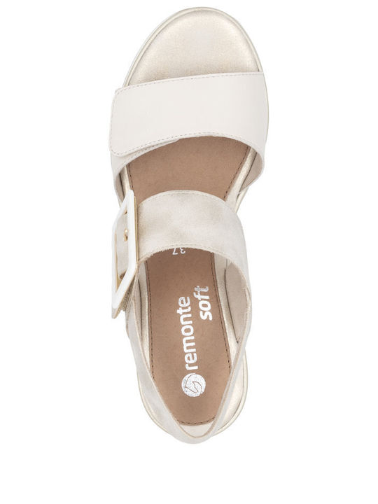 Anatomic Women's Leather Ankle Strap Platforms Gold
