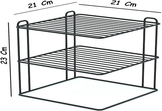 Femmit Επιτραπέζια Βάση Μεταλλική 21x21x23εκ. 2τμχ Μαύρη