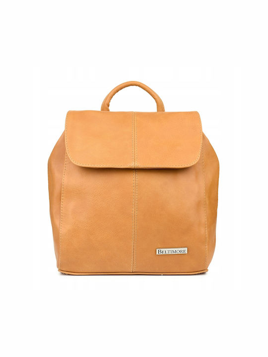 Leder Damentasche Rucksack Beige