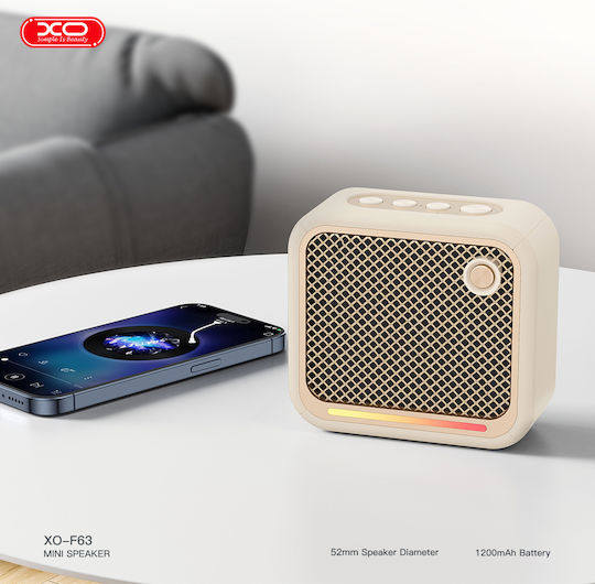 XO F63 Joy Ηχείο Bluetooth 5W με Ραδιόφωνο και Διάρκεια Μπαταρίας έως 11 ώρες Μπεζ