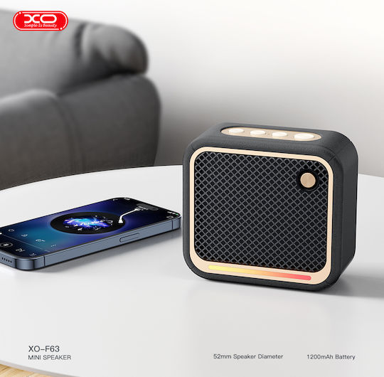 XO F63 Joy Ηχείο Bluetooth 3W με Ραδιόφωνο και Διάρκεια Μπαταρίας έως 11 ώρες Μαύρο