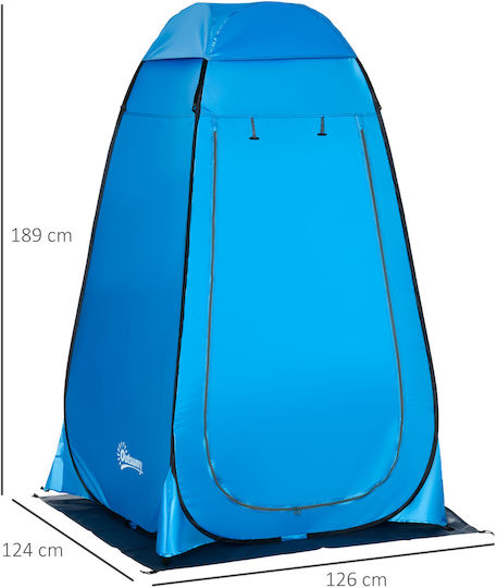 Outsunny Καλοκαιρινή Σκηνή Camping Pop Up Τουαλέτας Μπλε 126x124x189εκ.