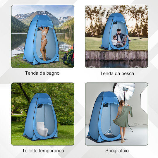 Outsunny Καλοκαιρινή Σκηνή Camping Pop Up Τουαλέτας Μπλε 126x124x189εκ.