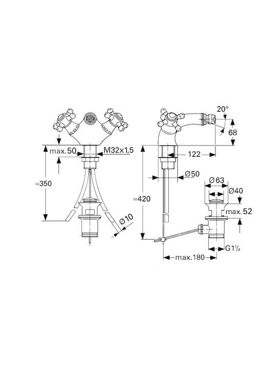 Grohe Μπαταρία Μπιντέ Ασημί