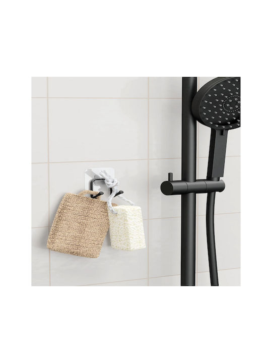 Femmit Metal Adhesive Bathroom Kitchen Hook Set of 2 Pieces 6x5x5 Cm Black