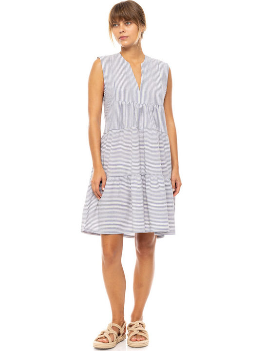 Γυναικείο Beachwear Pink Label Denim Stripe Viscose Αμάνικο Γυναικείο Beachwear Pink Label Denim Stripe Viscose Αμάνικο