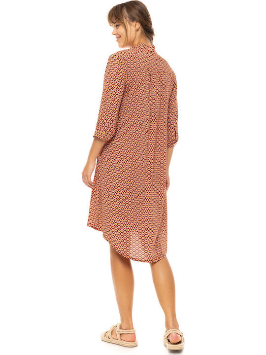 Women's Beachwear Pink Label Prism Geo Viscose 3/4 Sleeve
