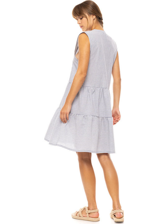 Women's Beachwear Pink Label Denim Stripe Viscose Sleeveless