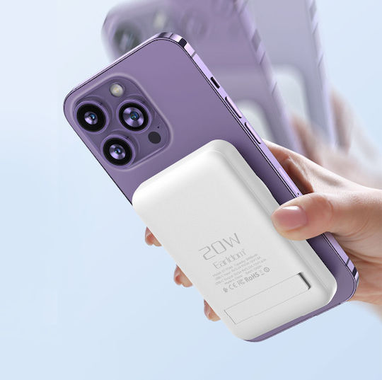 Earldom ET-PD40 MagSafe Power Bank 5000mAh 15W με Θύρα USB-C Λευκό
