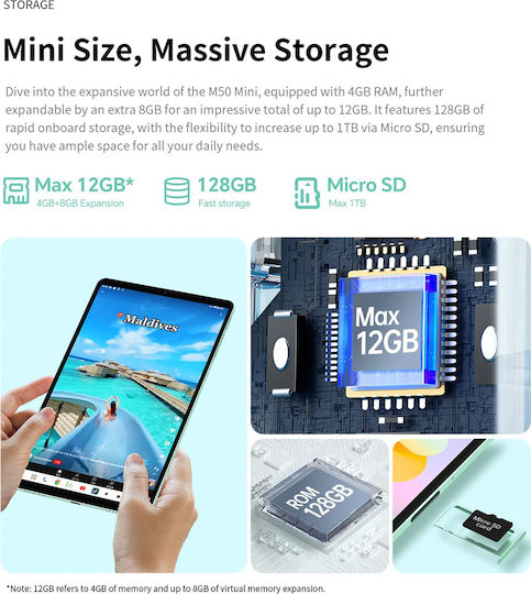 Teclast M50 Mini 8.7Zoll Tablet (4GB/128GB) Grün