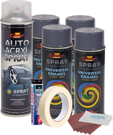 Kit complet pentru repararea și vopsirea roților, culoare gri închis V4
