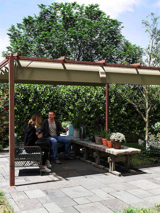 Outsunny Garden Freestanding Gazebo with LED Light Orange 3.82x3cm