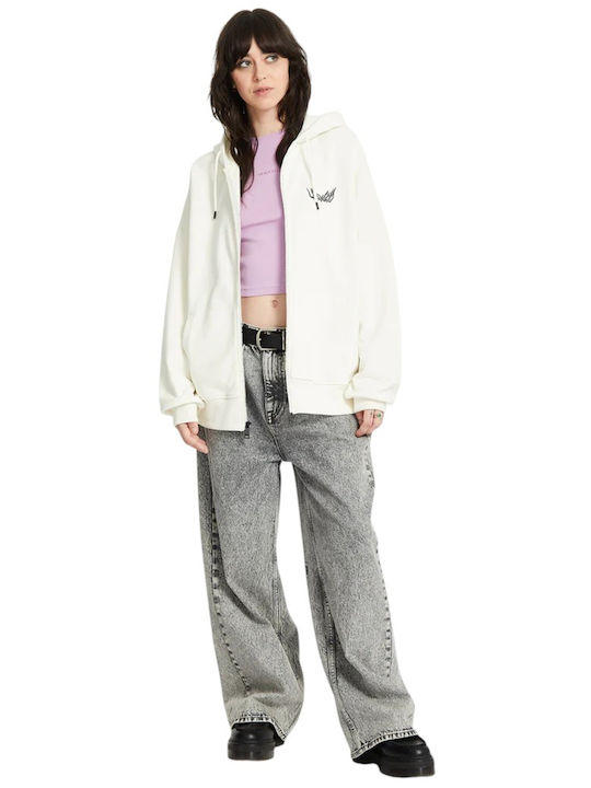 Alix Women's Sweatshirt Jacket Hooded White