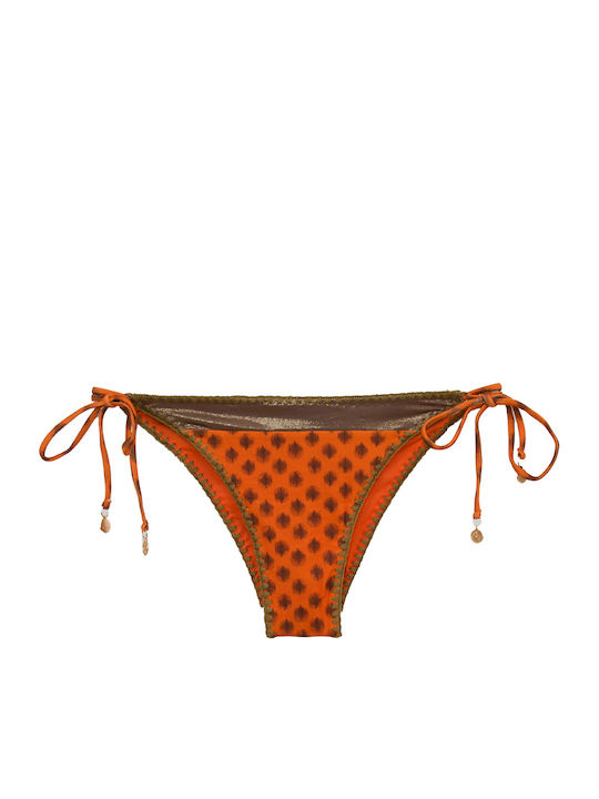 Γυναικείο Μαγιό Brazilian Τριγωνάκι Boho Πορτοκαλί