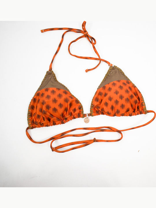 Γυναικείο Μαγιό Brazilian Τριγωνάκι Boho Πορτοκαλί