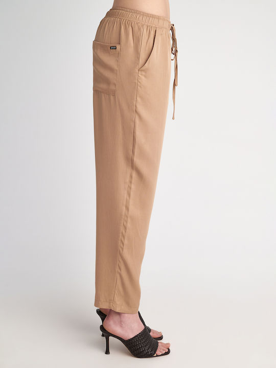 Pant Women's Fabric Trousers Light Beige