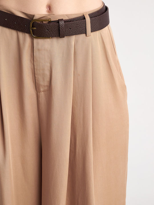 Pant Women's Fabric Trousers Light Beige