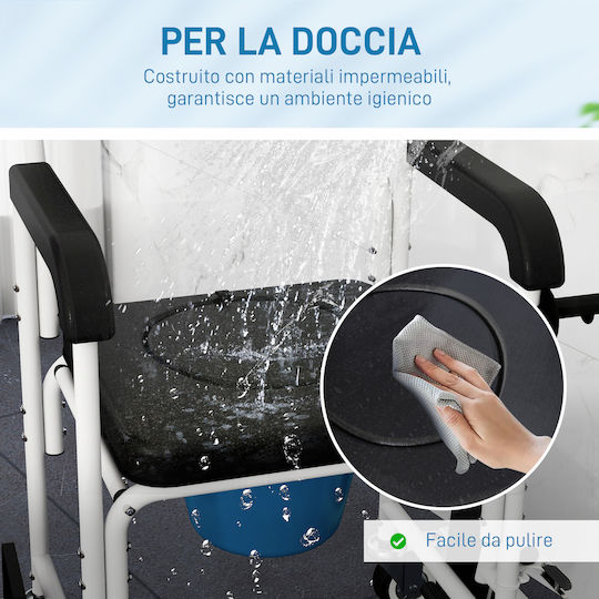 HomCom Αναπηρικό Καρότσι Μπάνιου 26cm 713-189V00BK Μαύρο