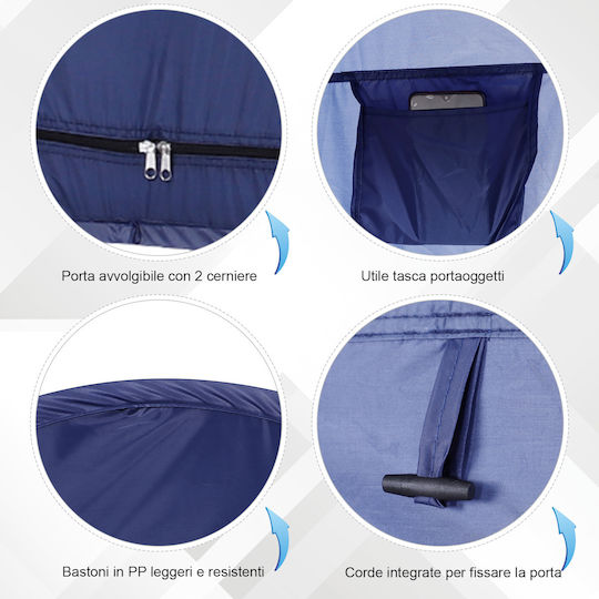 Outsunny Camping Tent Pop Up Toilet Blue 3 Seasons 100x100x185cm