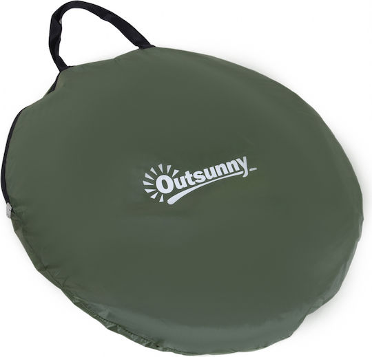 Outsunny Camping Tent Pop Up Toilet Khaki 3 Seasons 100x100x185cm