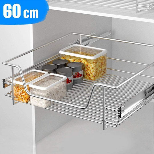 Bakaji Set of 2 Kitchen Drawer Telescopic 60cm Pull-Out Basket Space Saver 02835536