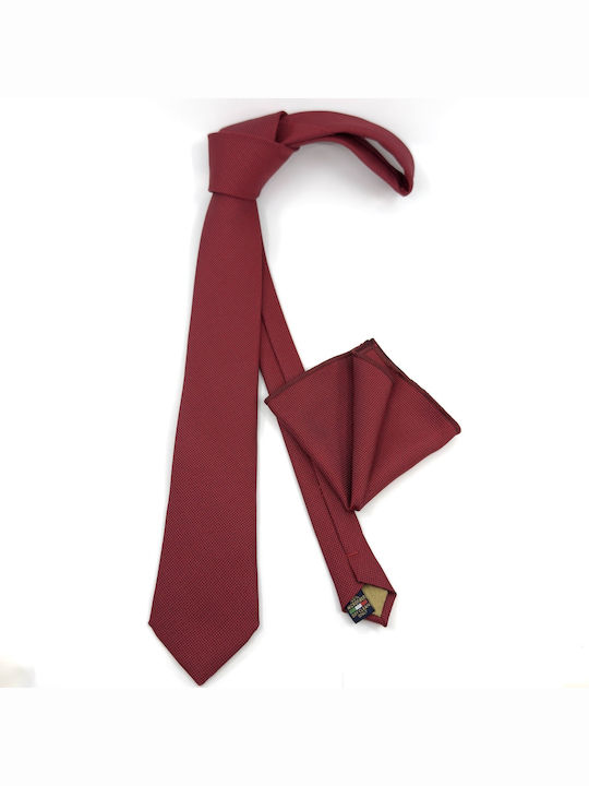 Legend Accessories Σετ Ανδρικής Γραβάτας με Σχέδια σε Κόκκινο Χρώμα