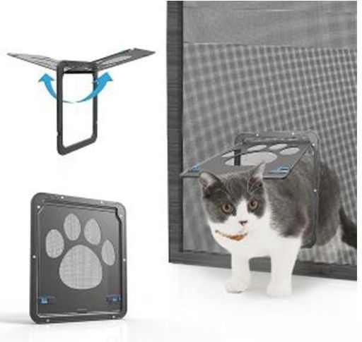 Door Dog & Cat made of Plastic in Gray Color 29 x 29 x 29cm