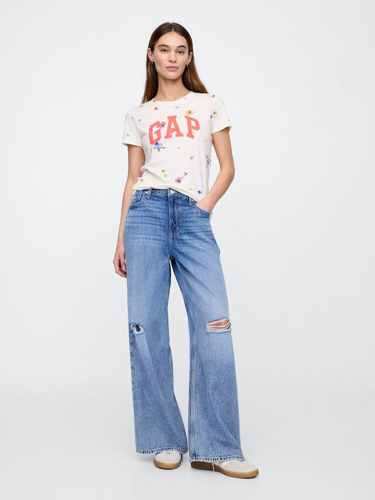 Women's Crop T-shirt Floral Floral Mix