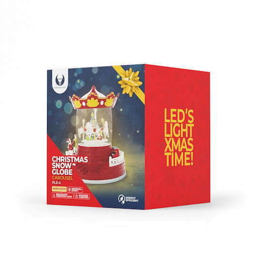 Weihnachtliche Schneekugel Beleuchtet Batterie 19x19x19cm 1Stück