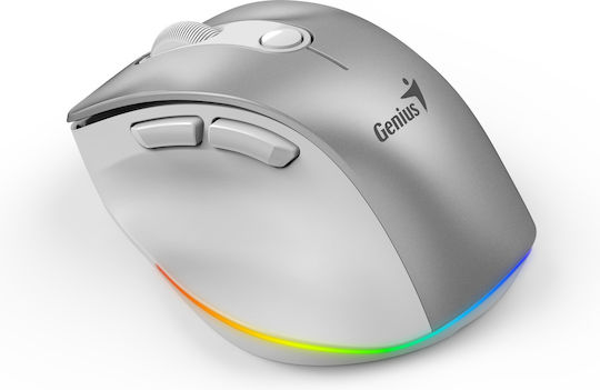 Genius Ergo 9000S Pro Ασύρματο Εργονομικό Bluetooth Mini Ποντίκι Ασημί
