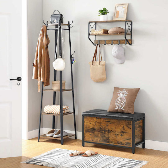 Σκαμπό Σαλονιού με Αποθηκευτικό Χώρο Καφέ 50x80x40εκ.