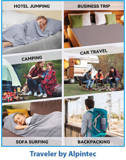 Alpintec Traveler Single Sheet 210x80cm Gray Mssl-gy