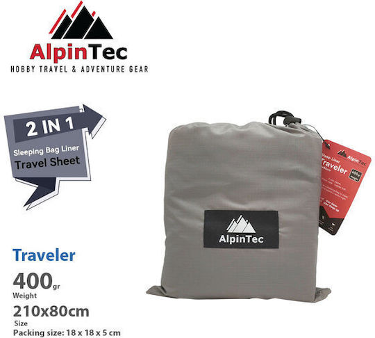Alpintec Traveler Single Sheet 210x80cm Gray Mssl-gy
