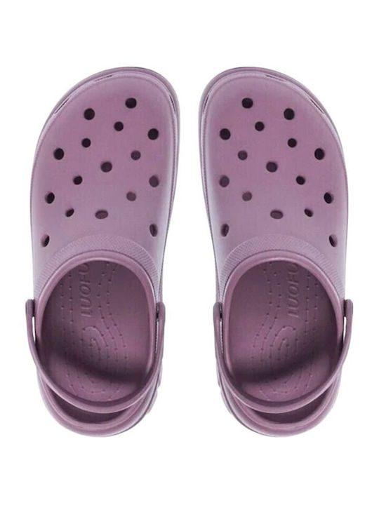 Luofu Damen Clogs Lila