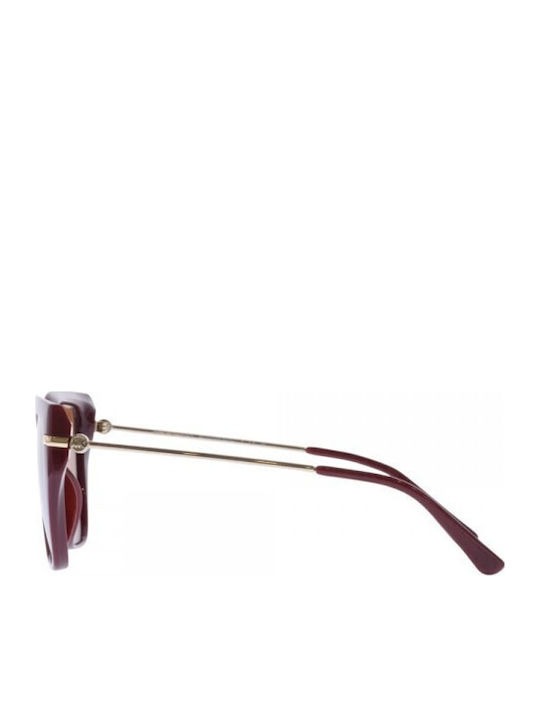 Michael Kors St. Barths Sunglasses Burgundy with Mixed Frame & Burgundy Lens