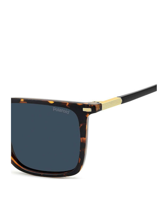 Polaroid Men's Sunglasses with Brown Tartaruga Frame and Blue Lens PLD4183/S/X 086/C3