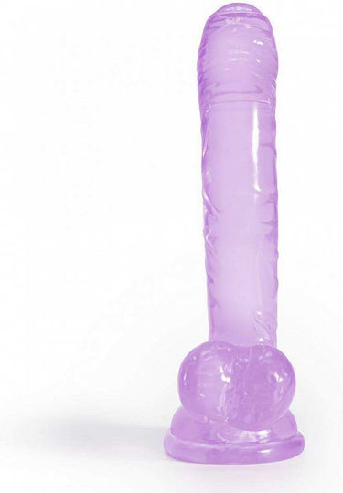 Crushious Ρεαλιστικό Dildo με Όρχεις και Βεντούζα Μωβ 17.5cm
