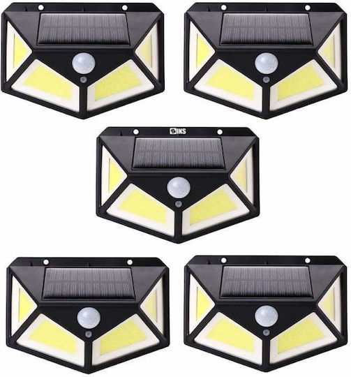 Set 5 Wand-Solarleuchten 1W 600lm mit Bewegungssensor 5cmx100cmcm