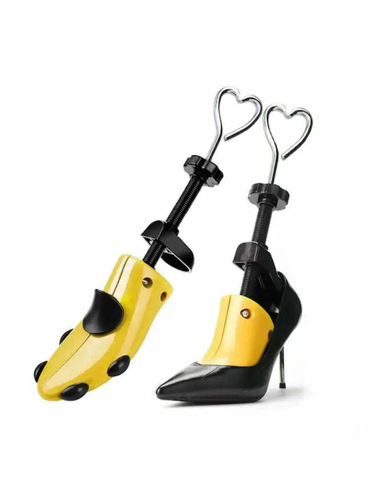 Întinzător reglabil pentru pantofi, lățire și alungire, dispozitiv de modelare a piciorului care se adaptează la forma piciorului, unisex, material ABS, mărime 34-40, galben-negru
