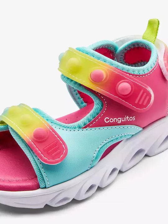 Kids' Sandals with Velcro & Lights Multicolour