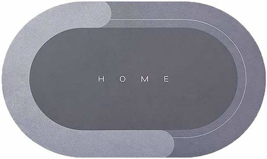 Αντιολισθητικό Πατάκι Μπάνιου Οβάλ Light Gray 78x48εκ.