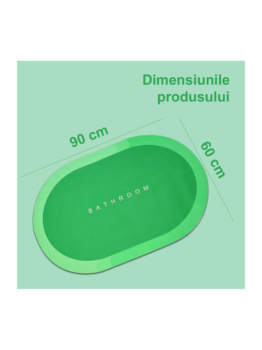 Antiderapant Covoraș de Baie Oval Verde 90x60buc