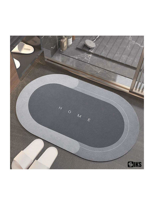 Rutschfest Badematte Oval Light Gray 78x48cm