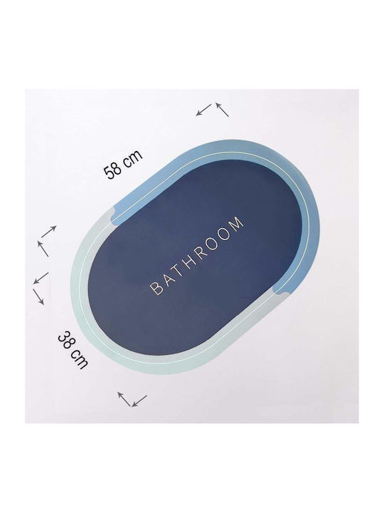 Rutschfest Badematte Oval Blue / Gray 58x38cm