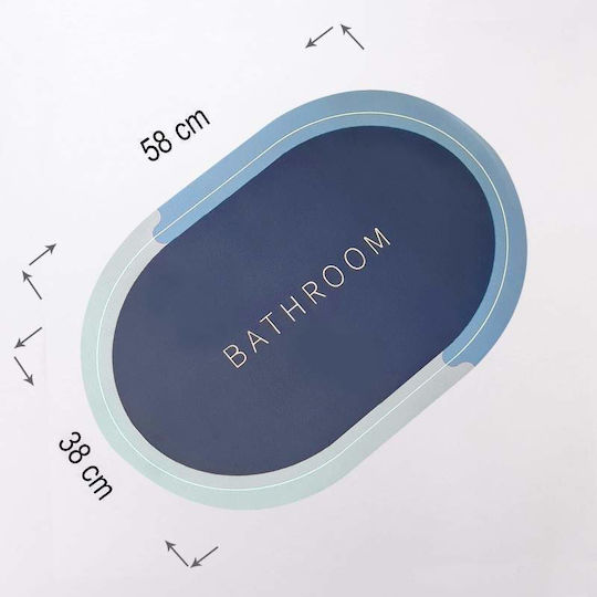 Antiderapant Covoraș de Baie Oval Blue / Gray 58x38buc