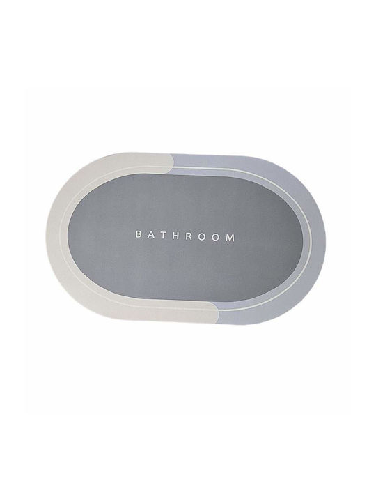 Rutschfest Set Badematten Oval Light Blue/grey